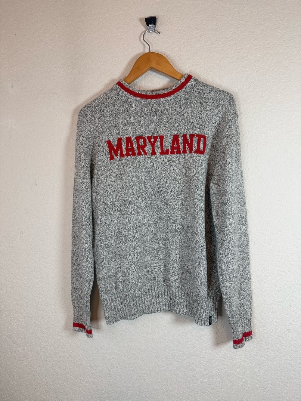 Bruzer grey/red MARYLAND stitched sweater